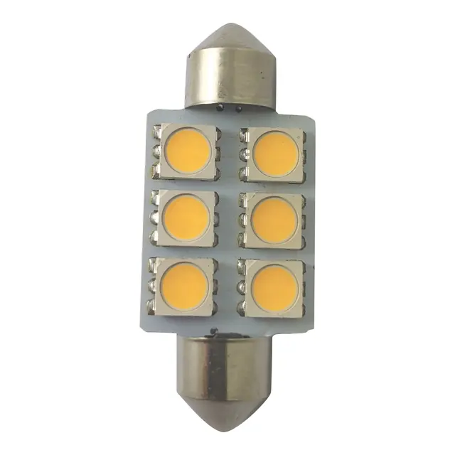 1852M LED pære 12/24V - 2pk Festoon 37 - Varmhvit - 80 lum (120°) 