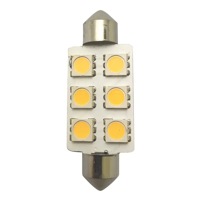 1852M LED pære 12/24V - 2pk Festoon 42 - Varmhvit - 80 lum (120°) 