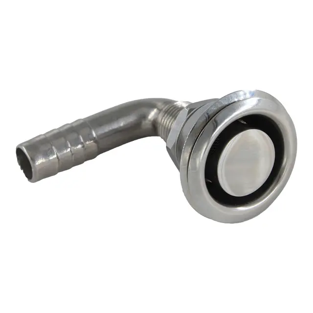 Tanklufter Flush, syrefast 316 90° bend - Ø16mm slange 