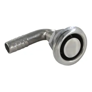 Tanklufter Flush, syrefast 316 90&#176; bend - &#216;16 / &#216;19 mm slange
