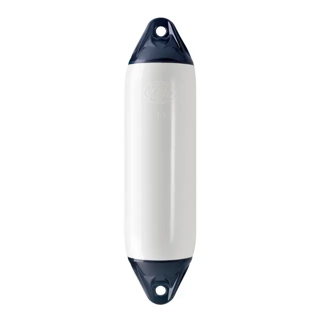POLYFORM Fender F11 Hvit med blå ender - 1445mm - Marineshop AS