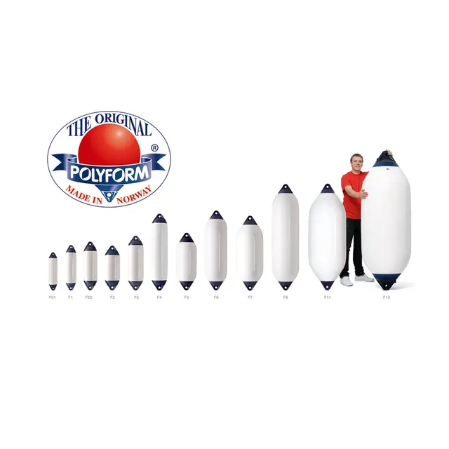 POLYFORM Fender F2 Hvit med sorte ender - 610 mm 