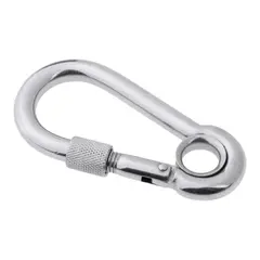 Karabinkrok med &#248;ye og l&#229;s syrefast 316 70 mm - 8 mm &#229;pning - 7 mm &#248;ye
