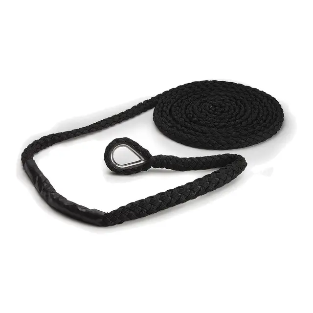 ROBLINE Bryggefortøyning, Extension sort Ø16mm x 6m - kause - m/rykkdemper 