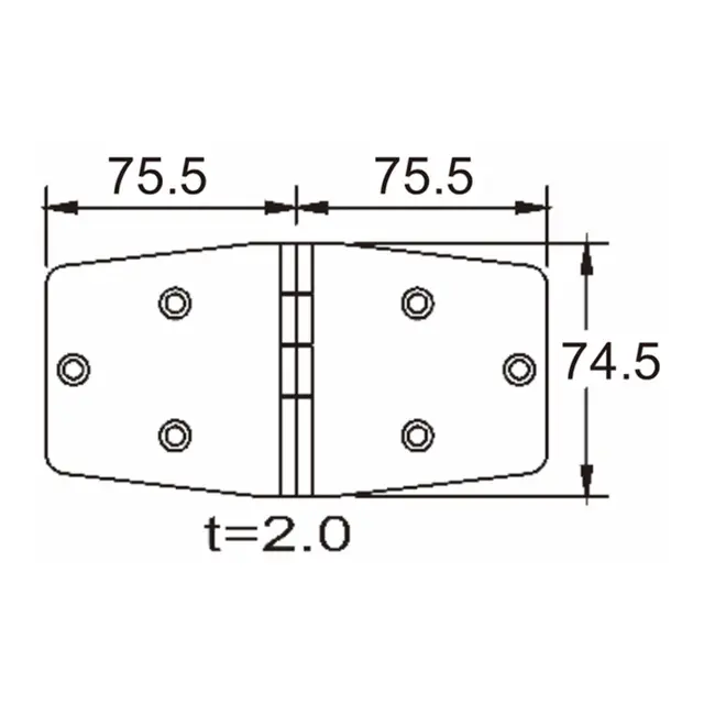 Hengsel Syrefast 151 x 74,5 mm Bulkpakket 