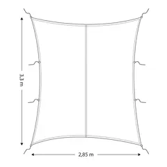 Solseil - rektangul&#230;rt 330 x 285 cm - 600D