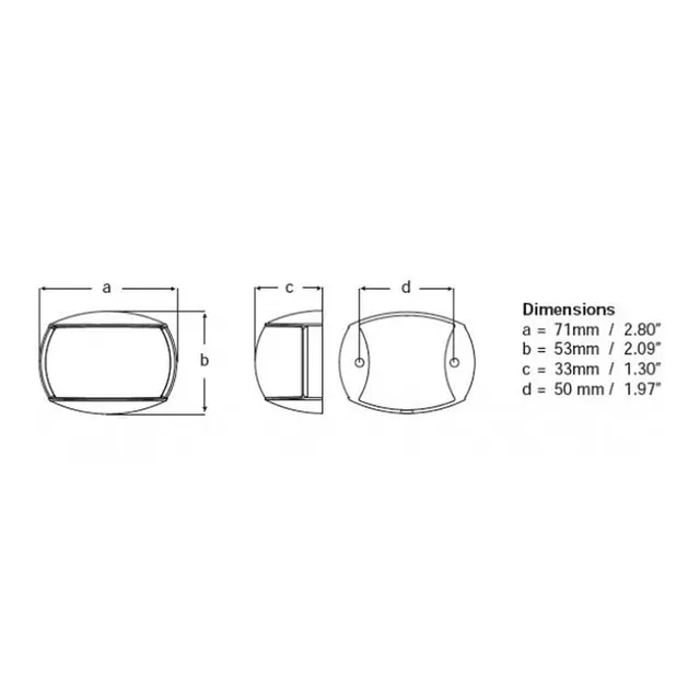 HELLA MARINE NaviLED Compact lanterne Babord- Farget glass - 2NM - SORT 