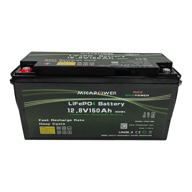 MICA Litiumbatteri PRO 150AH m/Bluetooth og varme 12,8v BMS 