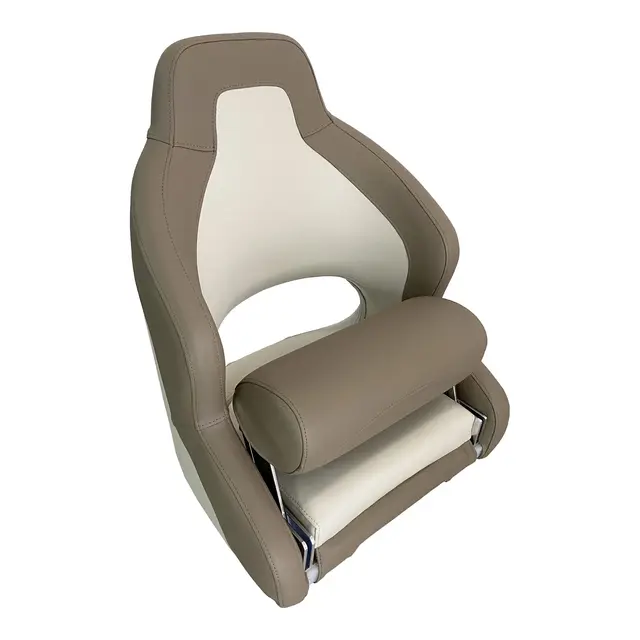 MARINVENT Båtstol MI-H52 Beige/Lys grå - Flip-up - Marine vinyl 