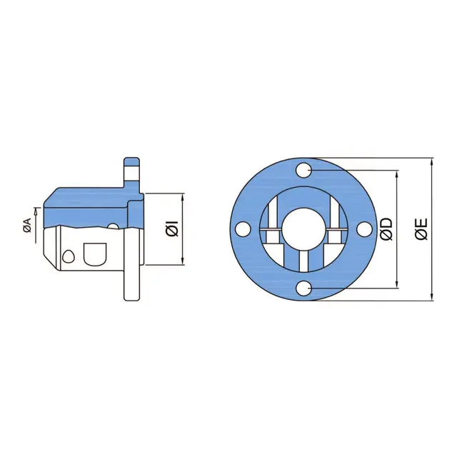 TOR MARINE Standard klemflens for aksel Aksel 50, dia 146, cc 120,65, styr 76,2 