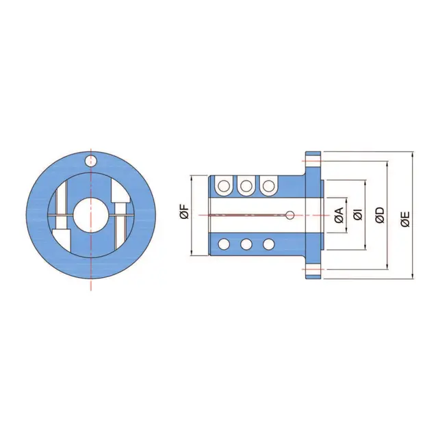 TOR MARINE Standard klemflens for aksel Aksel 50, dia 146, cc 120,65, styr 76,2 