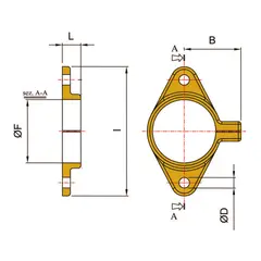 TOR MARINE monteringsflens for hylser&#248;r Akseldia 30mm