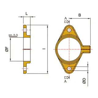 TOR MARINE monteringsflens for hylser&#248;r Akseldia 40mm