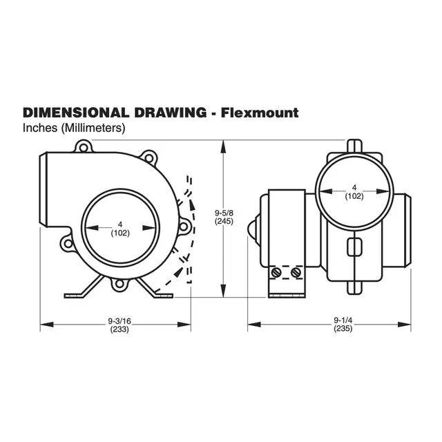 JABSCO Continious Duty Blower 4" vifte 35770-0094 - utsugingsvifte 