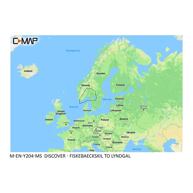 C-MAP Discover elektronisk kart M-EN-Y204-MS: Fiskebäckskil til Lyngdal 