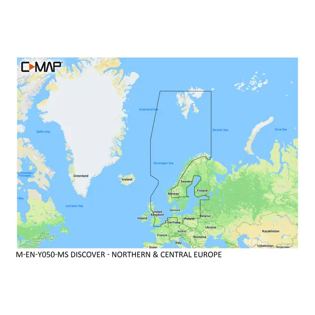 C-MAP Discover elektronisk kart M-EN-Y204-MS: Fiskebäckskil til Lyngdal 