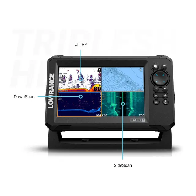 LOWRANCE Eagle 9 - kartplotter /Ekkolodd 9" IPS - m/Trippleshot hekksvinger 