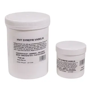 Vaselin - Hvit, Syrefri finnes i 1kg og 250g