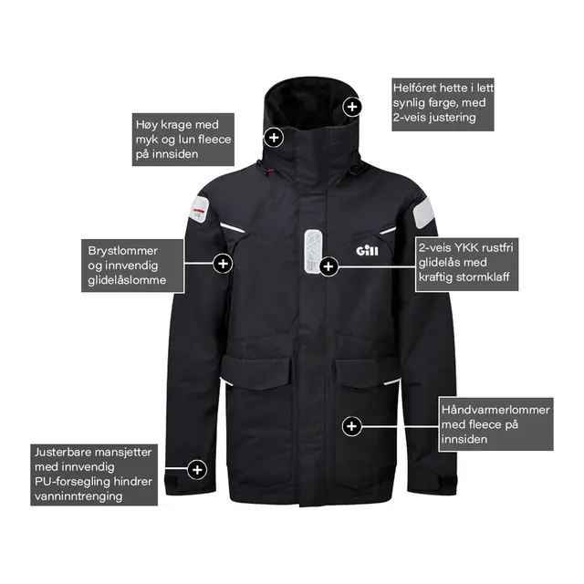 GILL OS2 Offshore seiljakke herre Str. L 