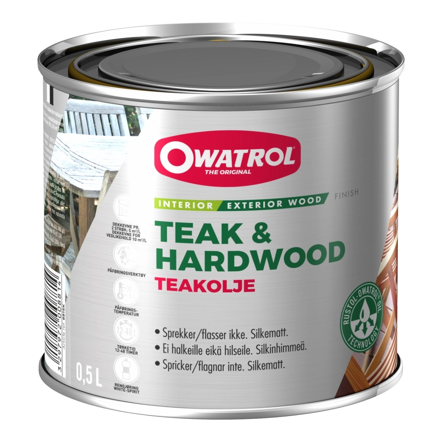 OWATROL Teakolje matt - 0,5L Silkematt finish