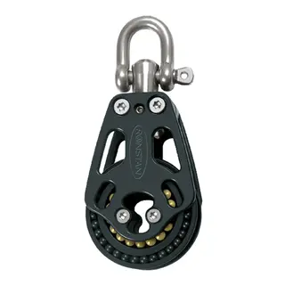 RONSTAN Blokk Orbit 60 enkel st&#229;ende 60&#176; &#216;60mm trinse - 12mm tau - kulelager(BB)