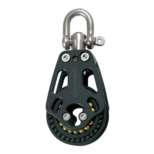 RONSTAN Blokk Orbit 60 enkel stående 60° Ø60mm trinse - 12mm tau - kulelager(BB) 