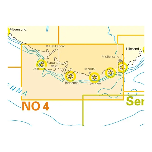 NV-CHARTS Atlas NO 4 Sørlandet Vest Flekkefjord til Kristiansand 