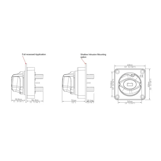 BEP Hovedstrømbryter  275A Flush mod. - IP67 