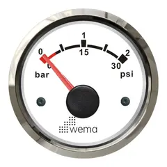 WEMA Turbotrykkm&#229;ler  0-2 bar SL Hvit