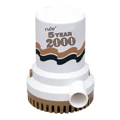 RULE Lensepumpe 2000 GPH, 12V SUPER Org nr 09 - 7600 l/t - 1 1/8 stuss