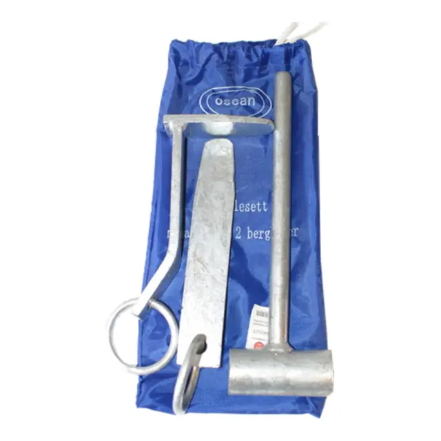 Bergkilesett i bag m/ hammer 