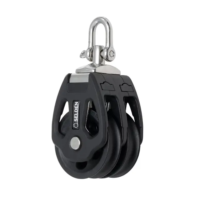 SELDÈN Blokk PBB50 dobbel m/glidelager, Ø50mm trinser 