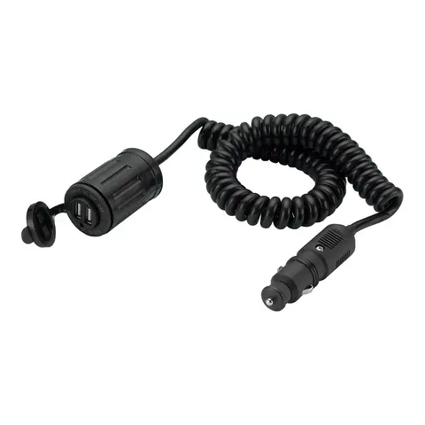 USB-lader dobbel kontakt m/sig. st&#248;psel og ledning 12V