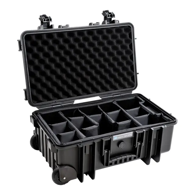 B&W Outdoor Case Type 6600 - Sort Multirom inndeling - 550 x 350 x 225 mm 
