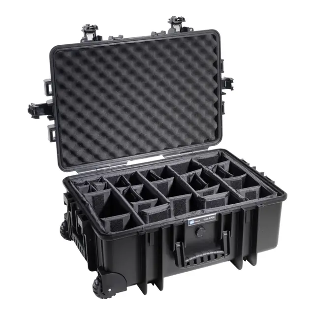 B&W Outdoor Case Type 6700 - Sort Multirom inndelere - 660 x 420 x 265 mm 