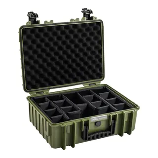 B&amp;W Outdoor Case Type 5000 - Mørkegrønn Multirom inndelere - 470 x 365 x 190 mm