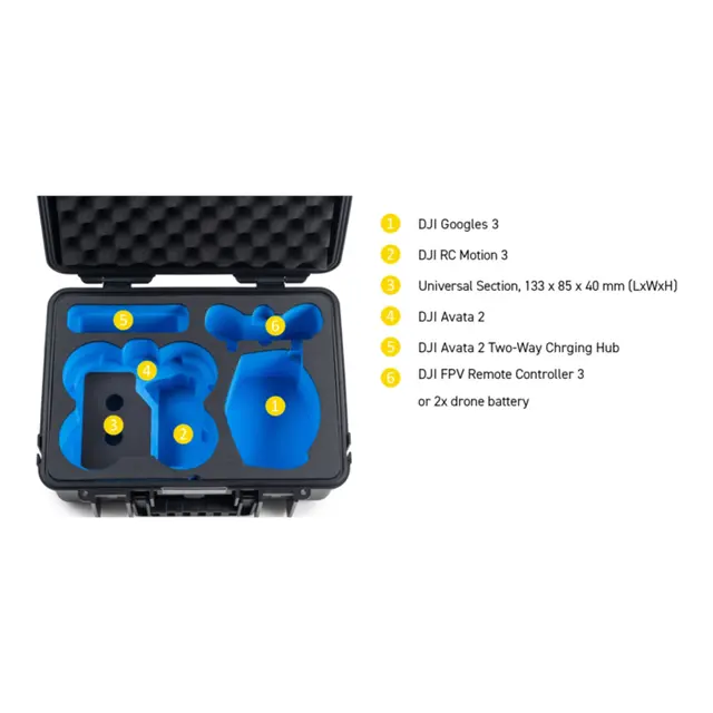 B&W Outdoor Case Type 4000 - Gul for DJI Avata 2 - 420 x 325 x 180 mm 