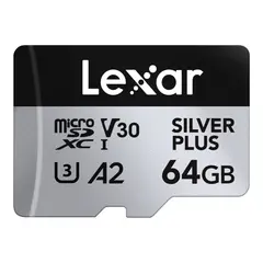 LEXAR microSD XC Silver Plus - 64GB 1066x UHS-I/U3/A2/4K R205/W150 (V30)