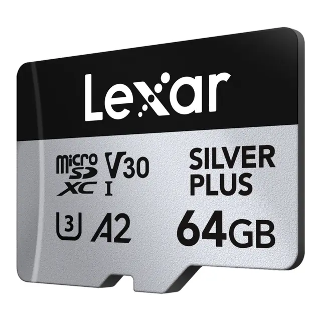 LEXAR microSD XC Silver Plus - 64GB 1066x UHS-I/U3/A2/4K R205/W150 (V30) 