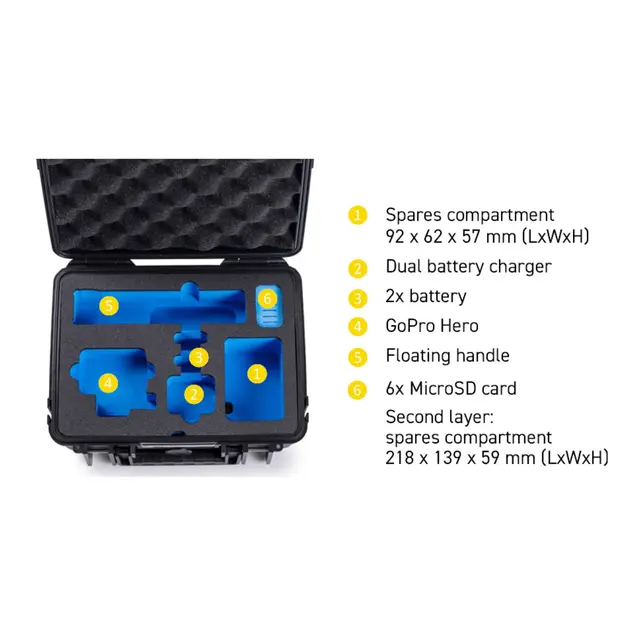 B&W Outdoor Case Type 2000 - Sort for GoPro Hero 9-13 - 270 x 215 x 165mm 