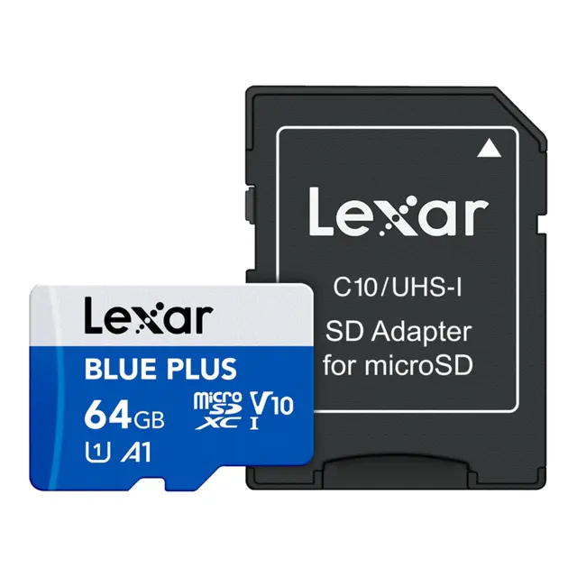 LEXAR microSD HC Blue Plus - 32GB m/SD Adapter - UHS-IC10/A1/U1(V10) 