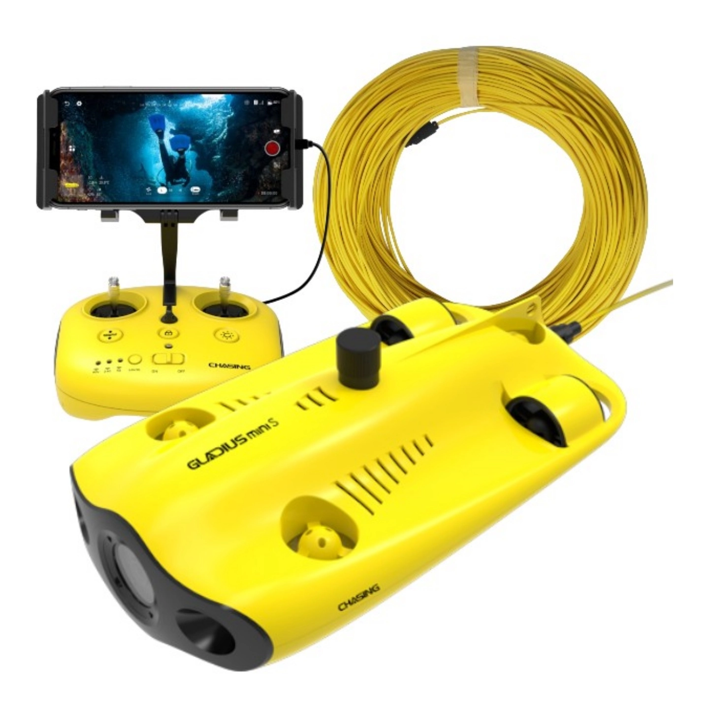 CHASING Gladius Mini S Undervannsdrone 4kn - 100m kabel - 100m dybde - 4K/1080p