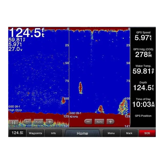 GARMIN Gj. gående bronsesvinger - 1kW CHIRP 42-65 & 130-210 kHz, Airmar B265LH 