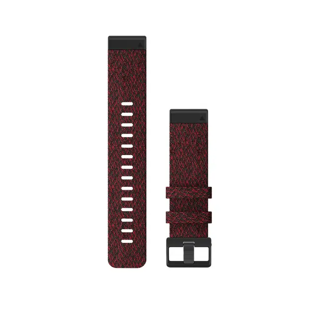 GARMIN QuickFit 22-klokkerem rød/gråsort sammenflettet nylon 