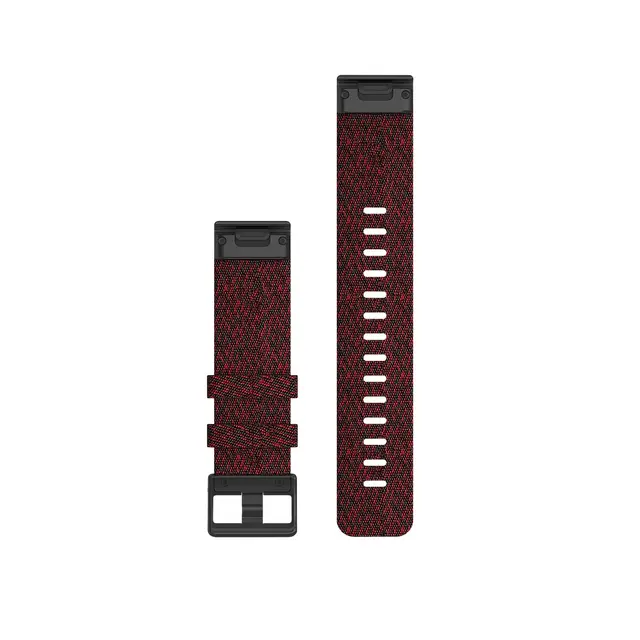 GARMIN QuickFit 22-klokkerem rød/gråsort sammenflettet nylon 