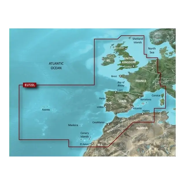 GARMIN Bluechart g3 Vision HD - L VEU722L: Vesteuropa og Nordafrika 