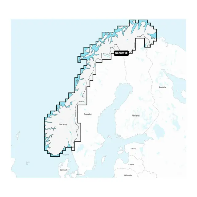NAVIONICS+ Innsjøkart for kartplottere NAEU071R: Norge (Innsjøer og elver) 