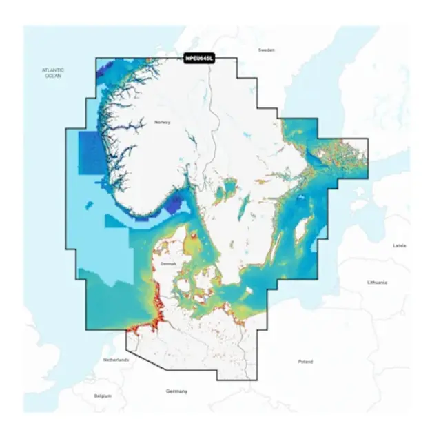 NAVIONICS SørSkandinavia og NordTyskland Maritime kart 