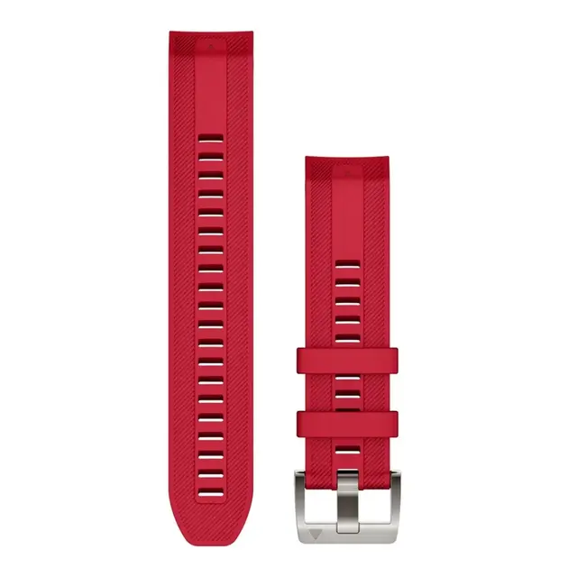 GARMIN Quickfit 22 - klokkerem Plasmarød silikon - MarQ stripe design 