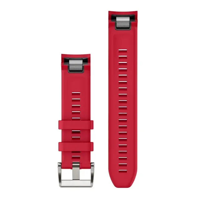 GARMIN Quickfit 22 - klokkerem Plasmarød silikon - MarQ stripe design 